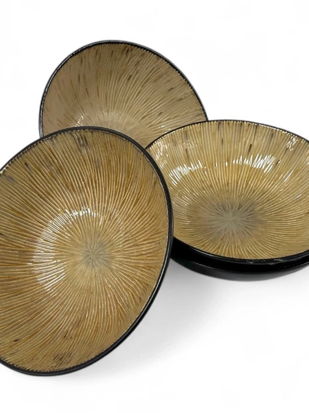 Joseph Abboud Ventana Soup Cereal Bowls 7 7/8” Brown Stoneware Set of 4